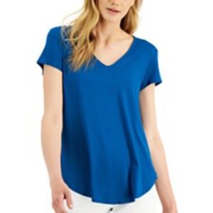 Alfani Women's Satin Trim Stormy Sea Shirt